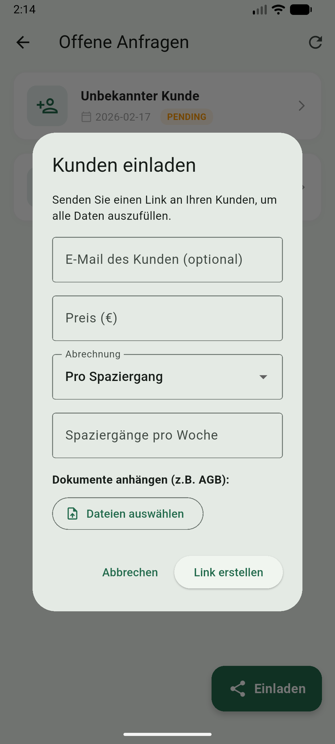 Kunden Onboarding